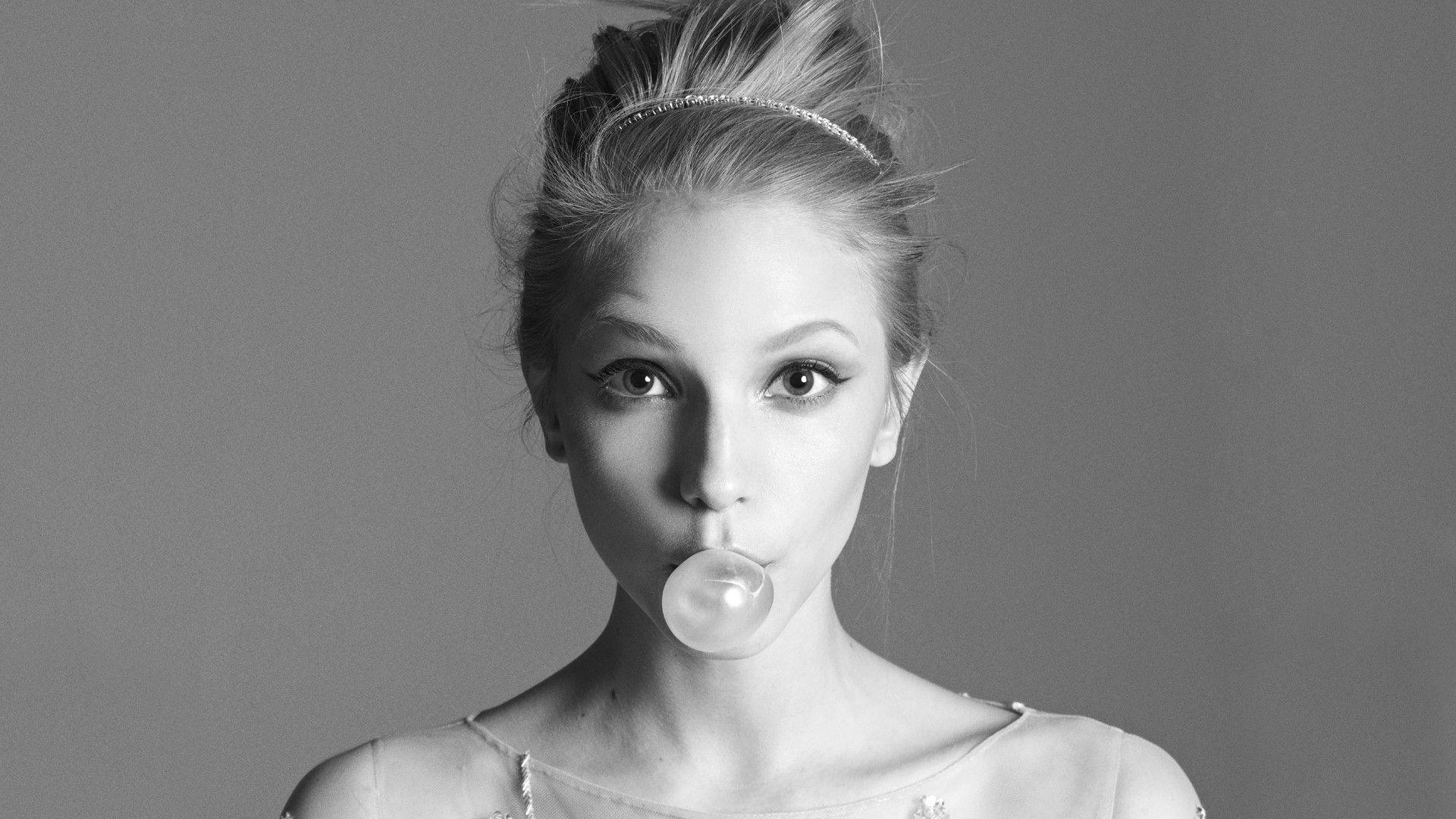anime, Women, Model, Monochrome, Dorothea Barth Jorgensen, Bubble