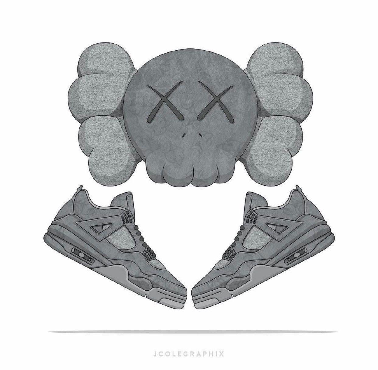 Kaws X Jordan IV. Sneaker brain. Sneaker art, Jordans, Dope art