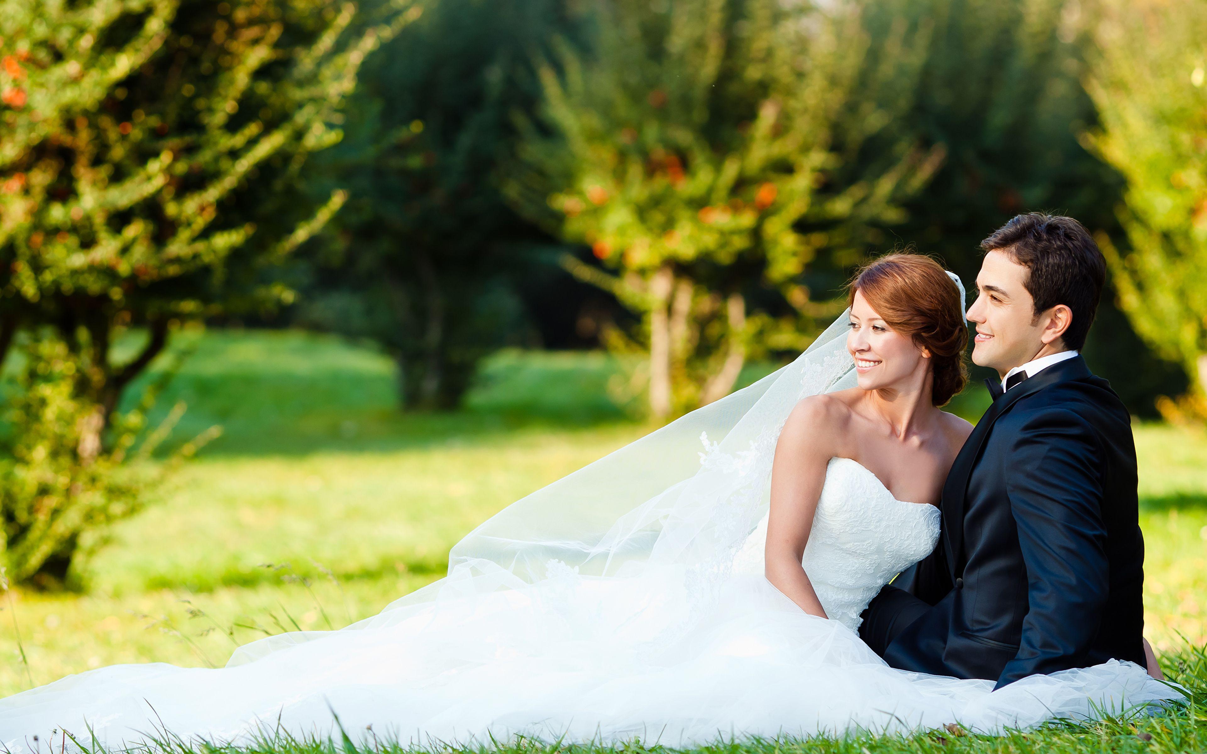 Picture Groom Bride Noces Men lovers the couple happiness 3840x2400