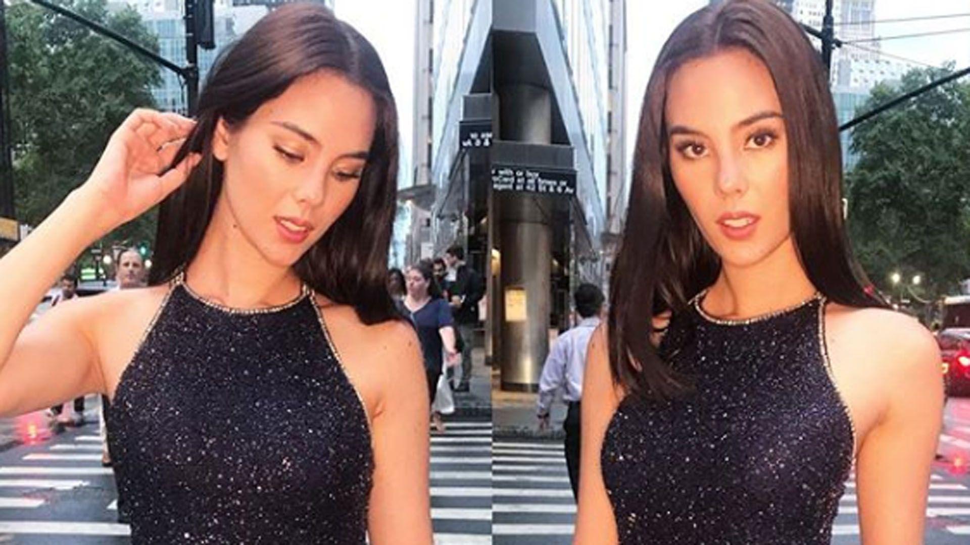 Catriona Gray Walks For Sherri Hill At New York Fashion Week Runway