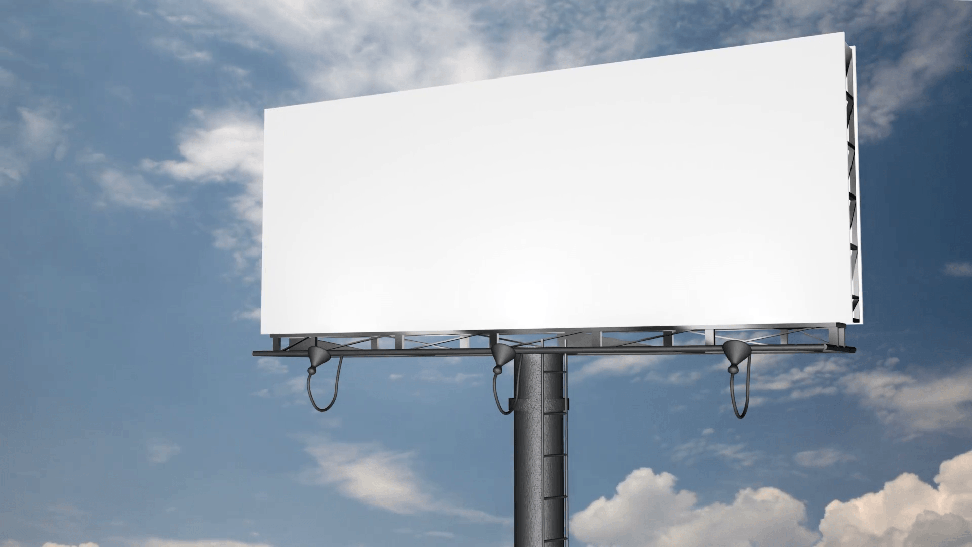 Blank Billboard with Moving Clouds Motion Background