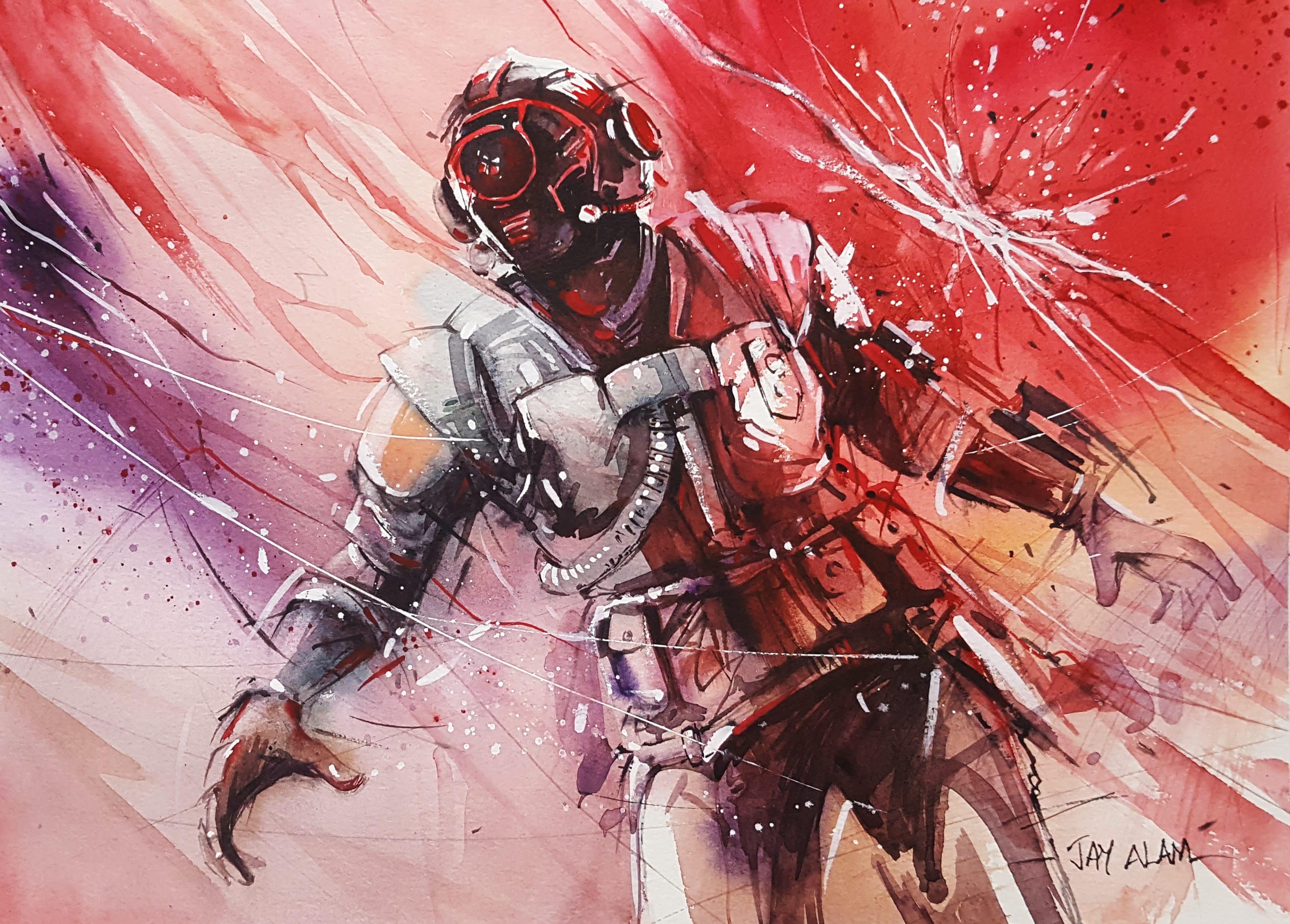 Fortnite Visitor Watercolour Painting Wallpaper and Free