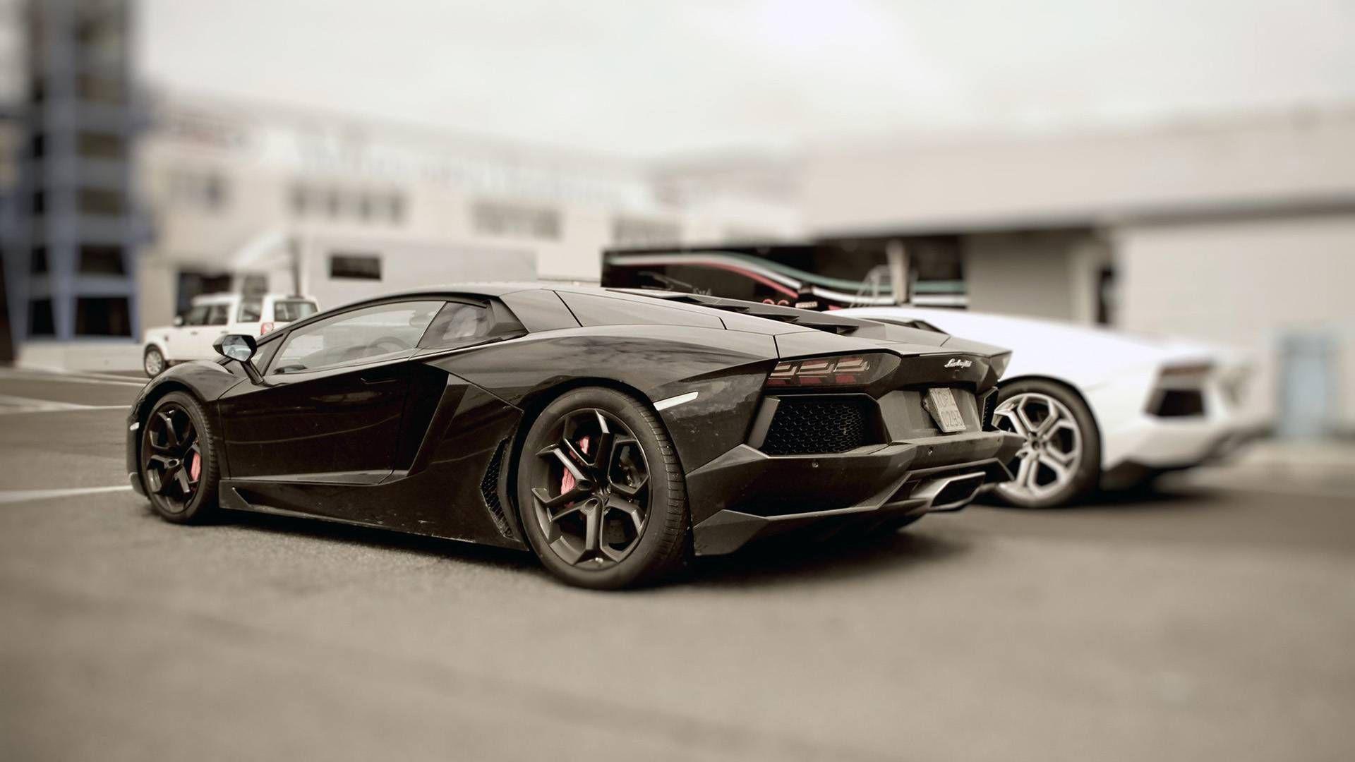 real image of exotic cars. Lamborghini Aventador Black and White