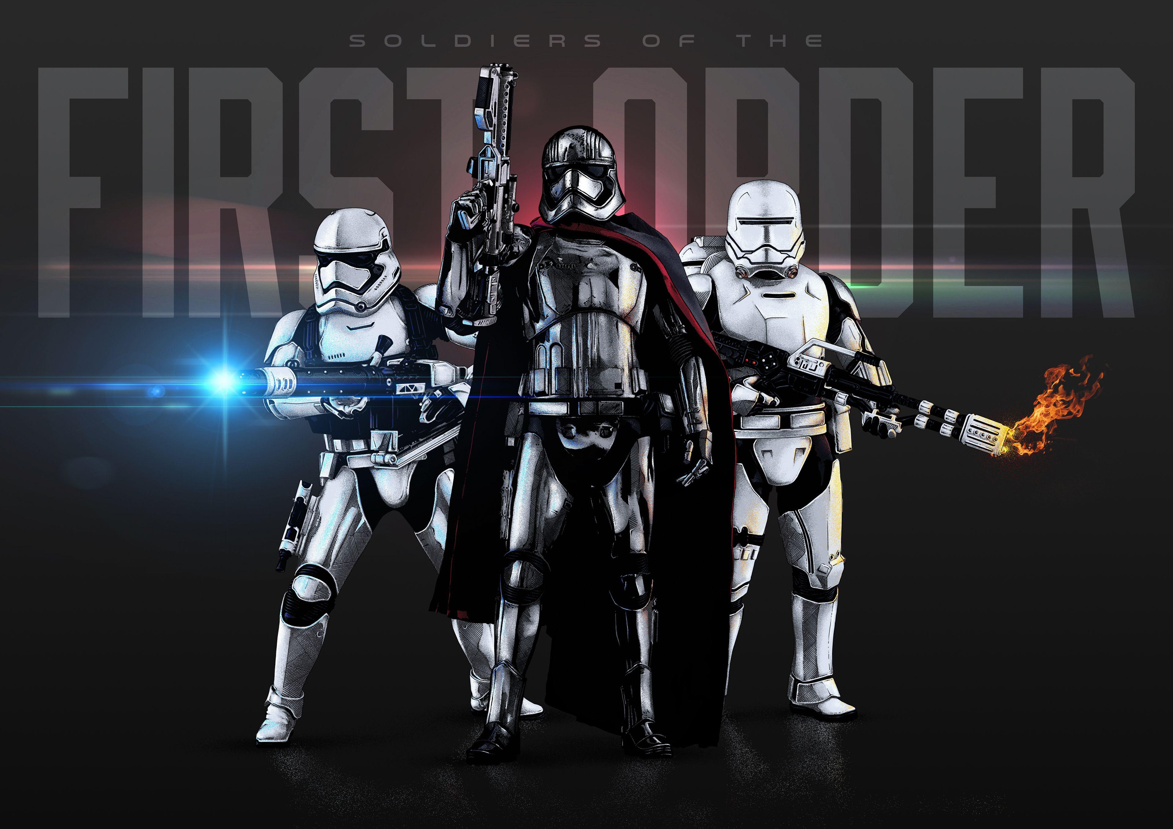 Wallpaper Captain Phasma, Deathtrooper, Soldiers, First Order