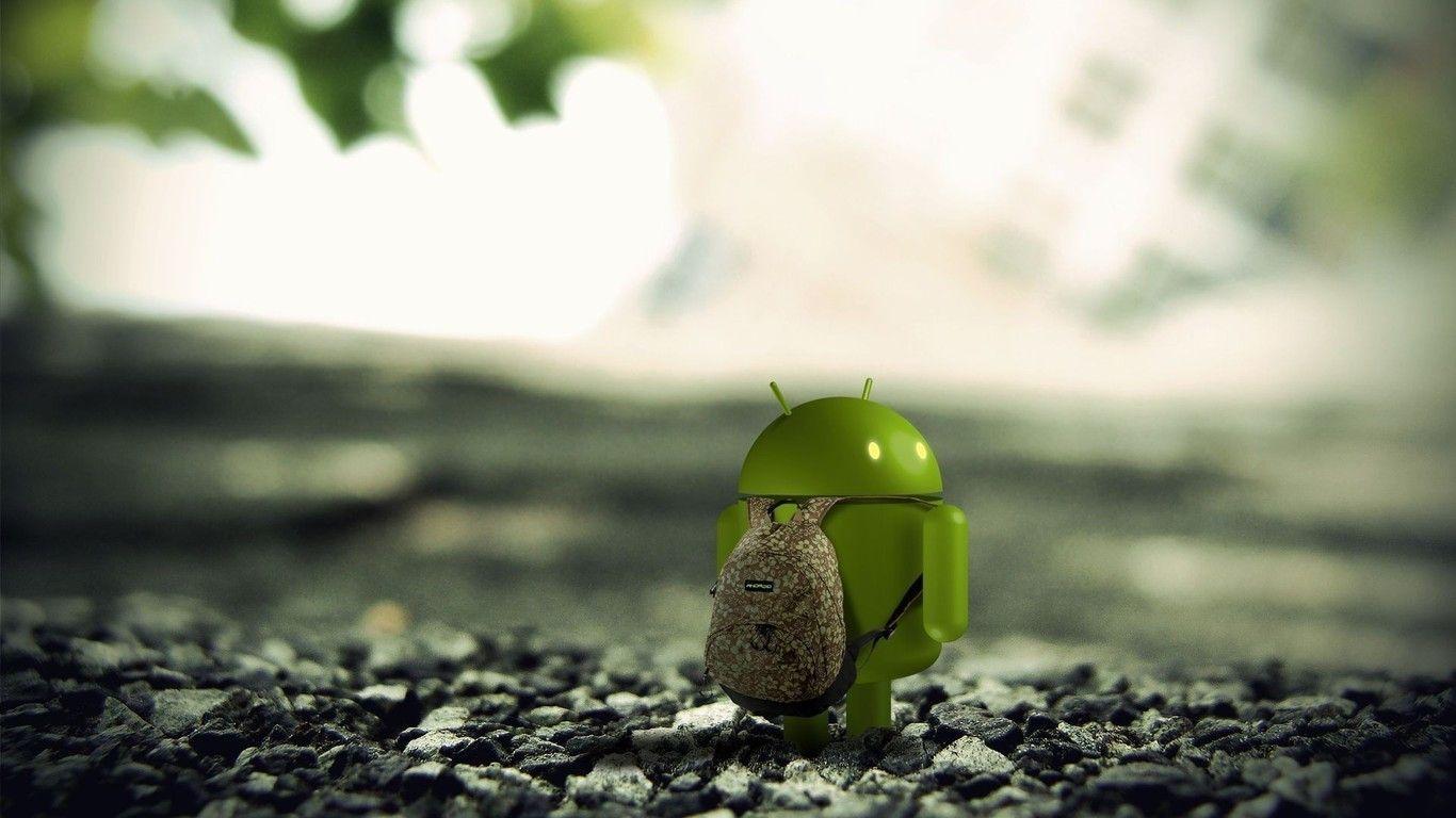 Android Mascot with Bag 3D HD Wallpaper. Download HD Wallpaper