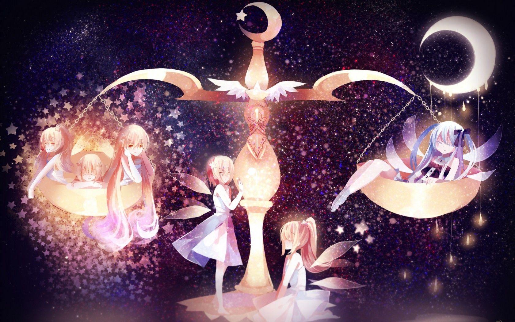 Libra Anime Fairies Signs & Arts Wallpaper 1680x1050