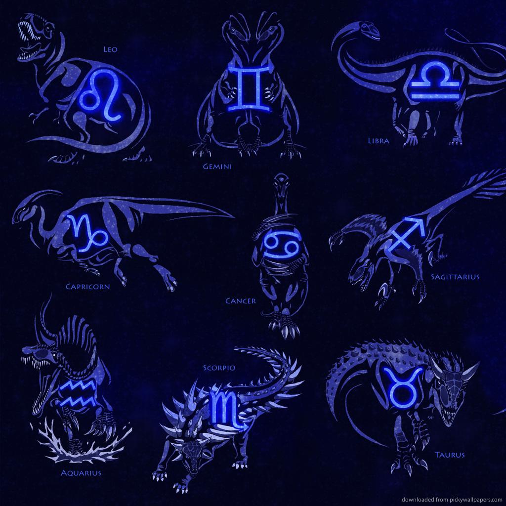 Download Zodiac Art Dinosaur Signs Wallpaper For IPad
