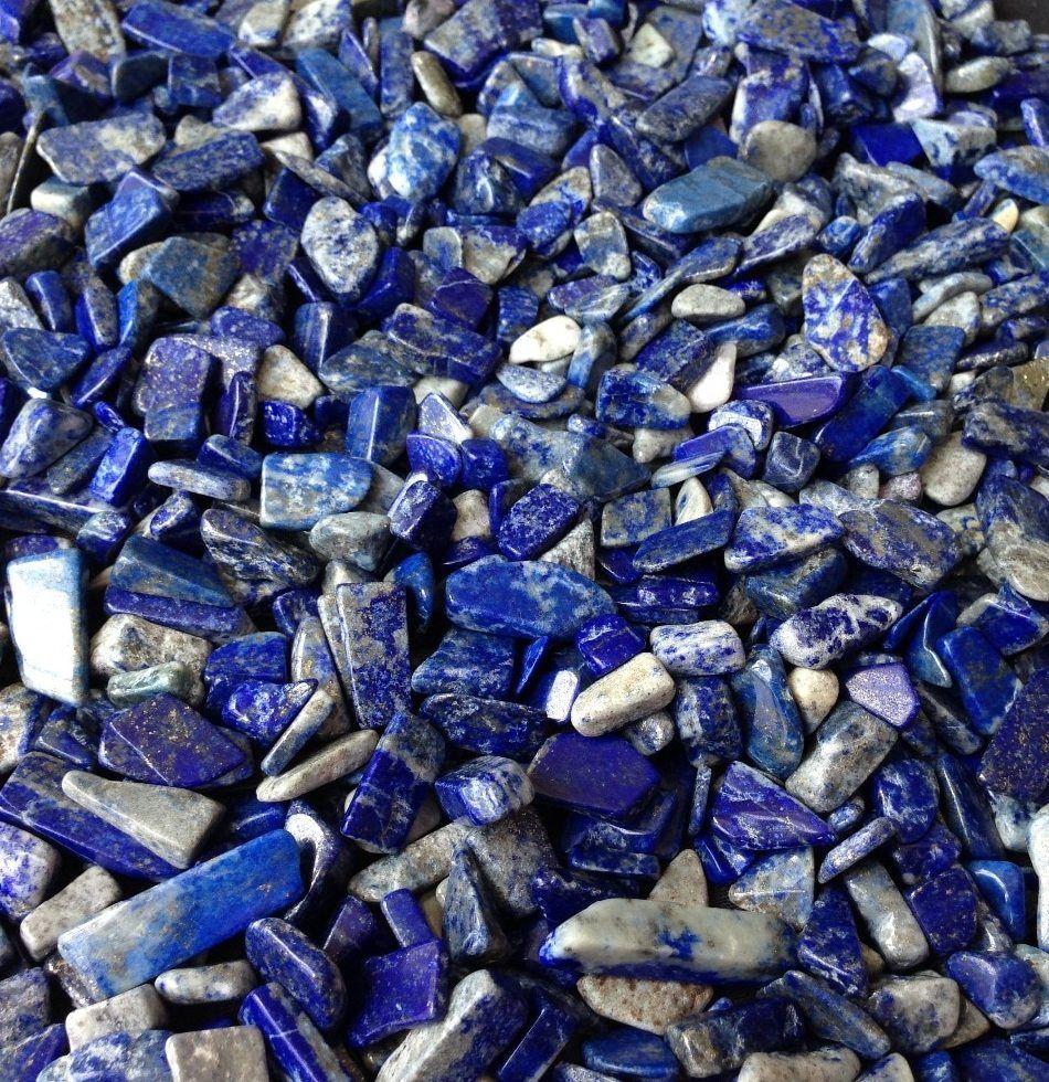 ᗖ200 Gram / lot High Quality Polished Lapis lazuli Tumbled Stone
