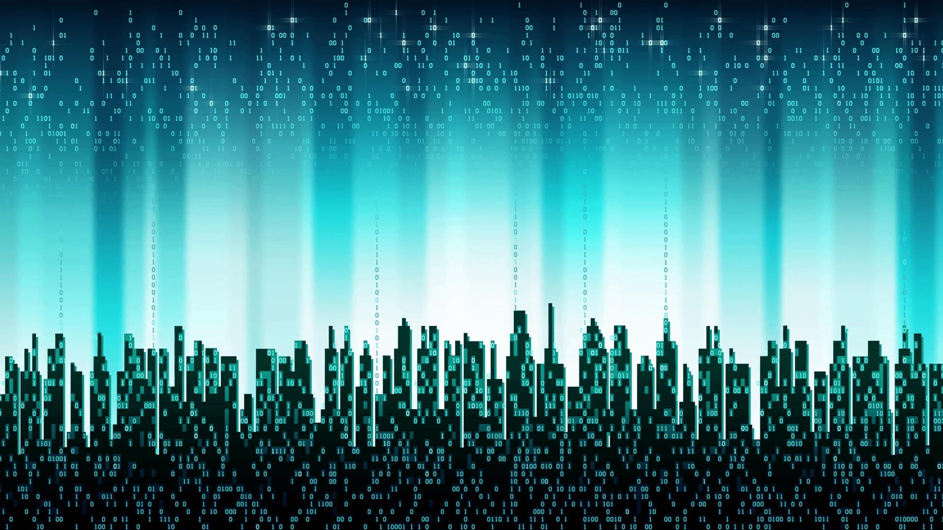 The city online. Abstract futuristic digital city, cloud service