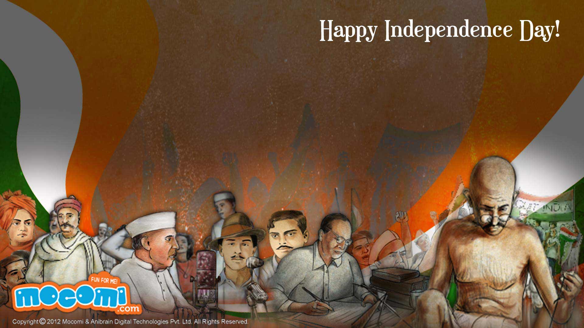 Independence Day Leaders Wallpaper for kids