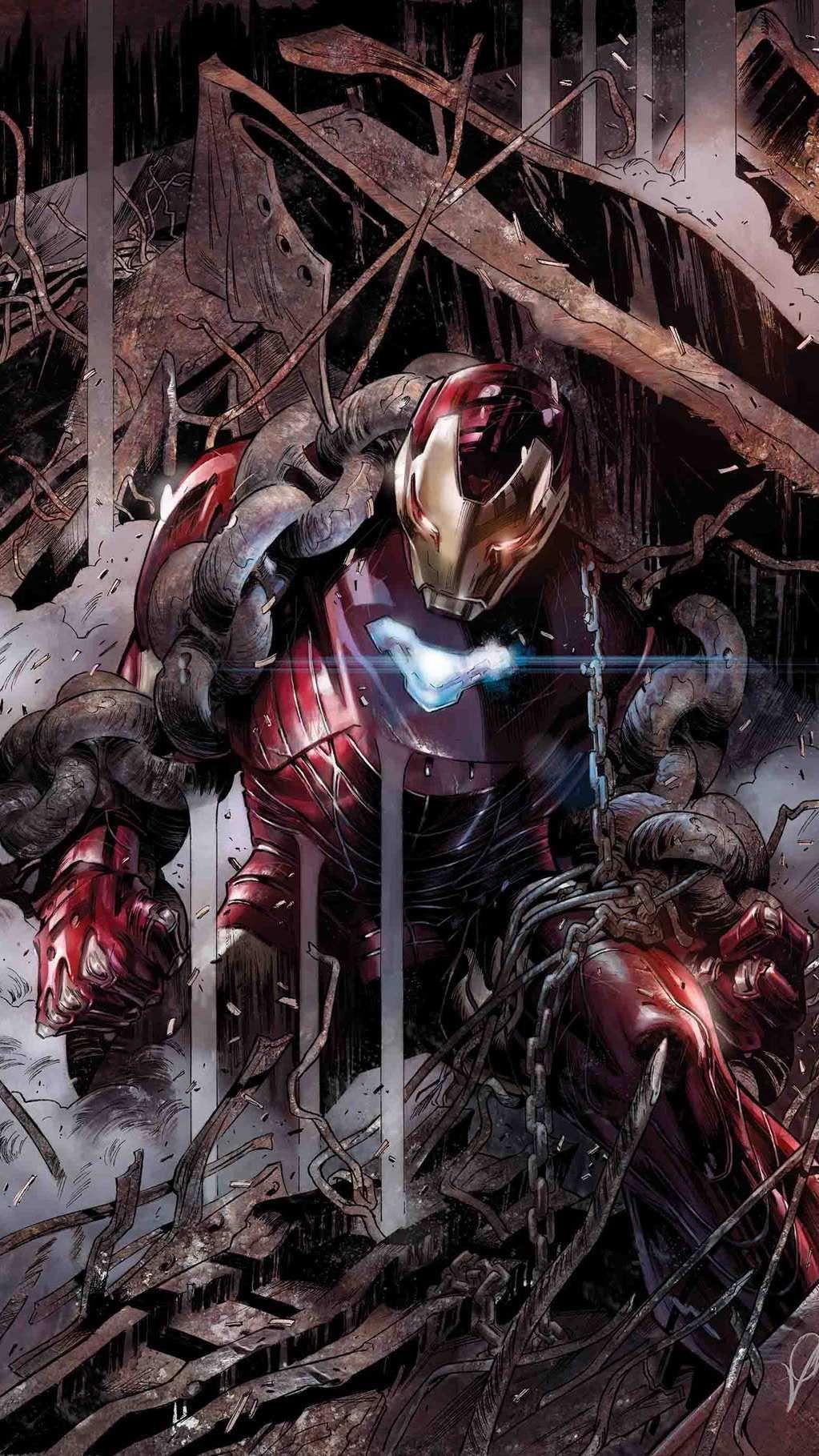 Iron Man Mark 50 Armour Fight iPhone Wallpaper. iPhone Wallpaper