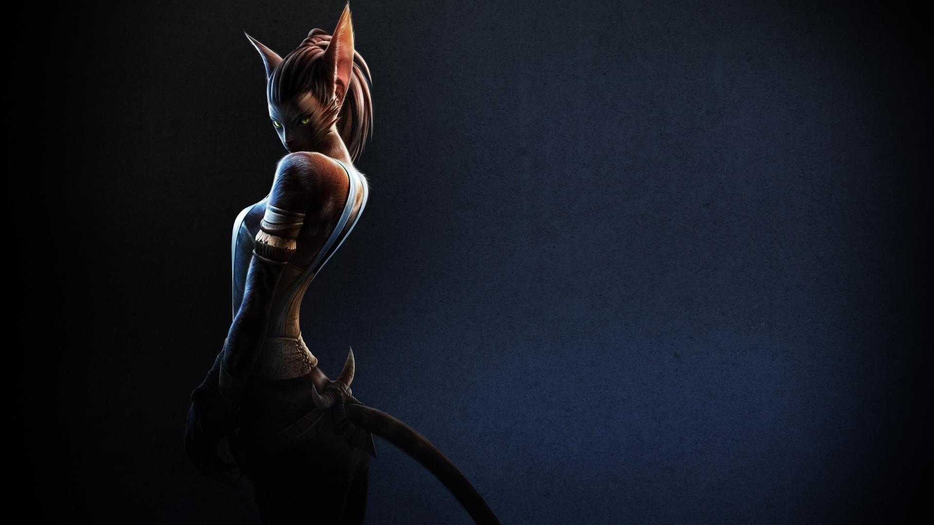 Half Cat Half Girl HD Wallpaperx1080