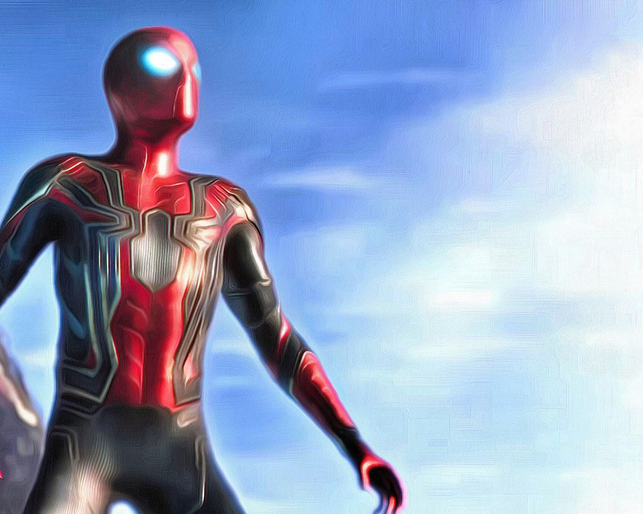 Spiderman In Avengers Infinity War 2018 4K Artwork