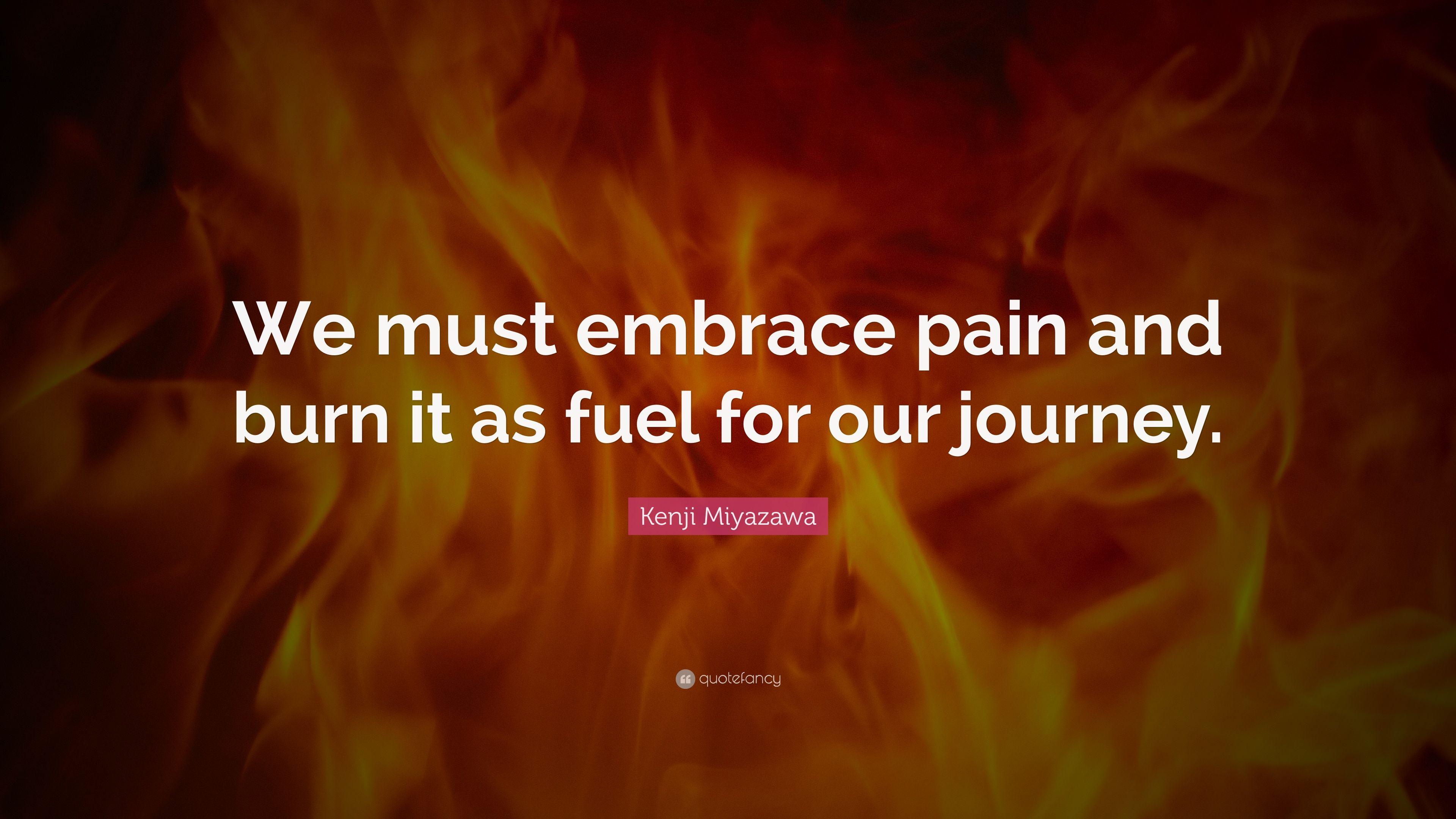 Kenji Miyazawa Quote: “We must embrace pain and burn it as fuel