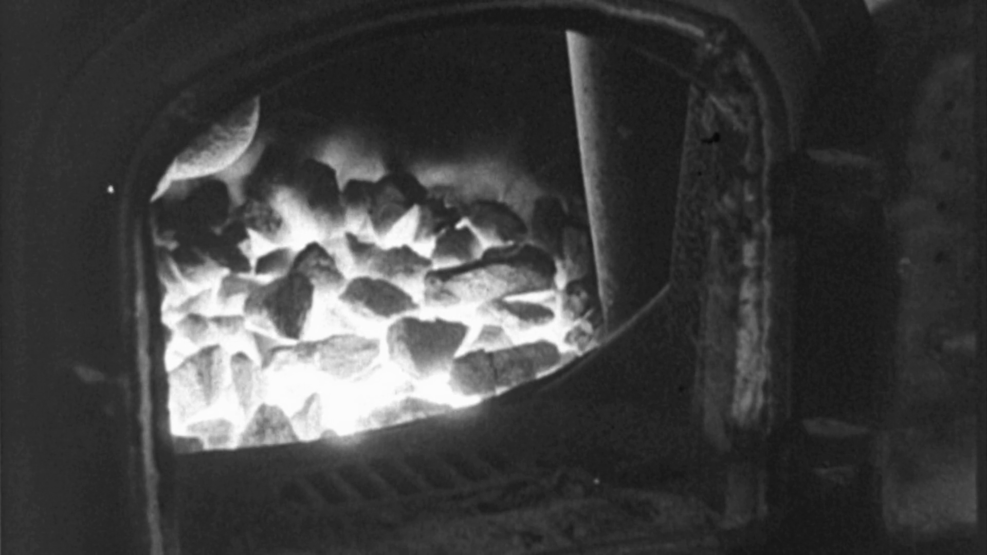 Chucks of Burning Coal Furnace Carbon Energy Fuel 1940s Vintage Film