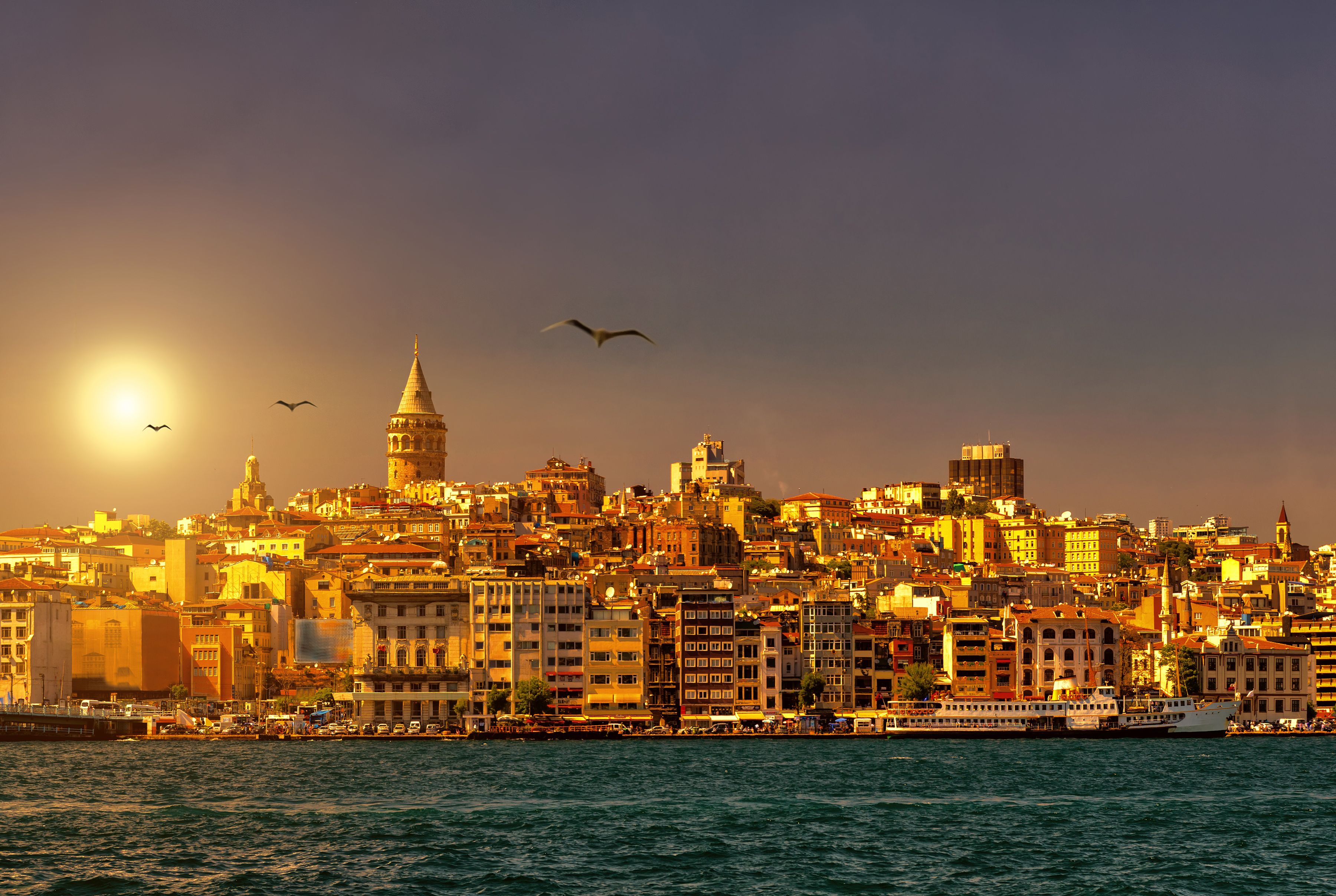Wallpaper Istanbul, Turkey, Sunset, HD, World