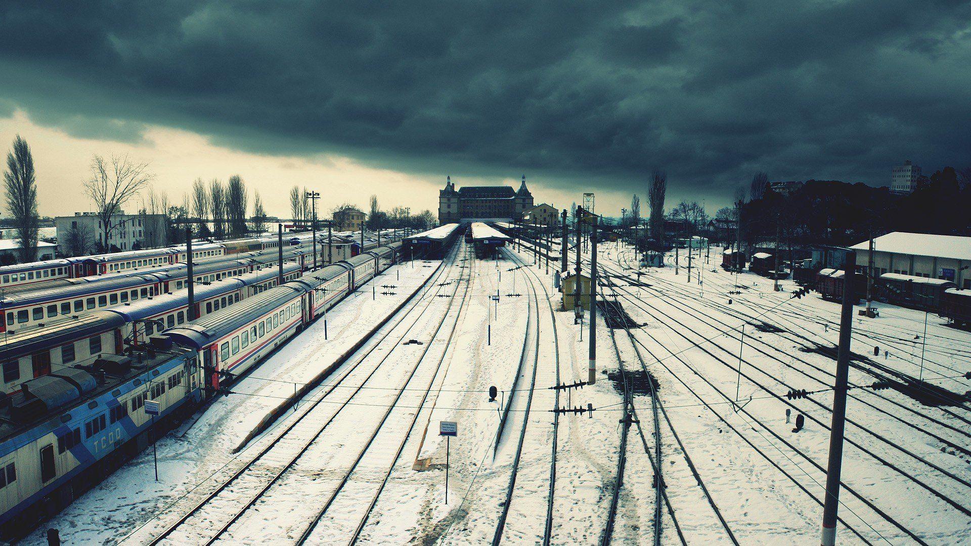 city train station railway snow istanbul wallpaper and background
