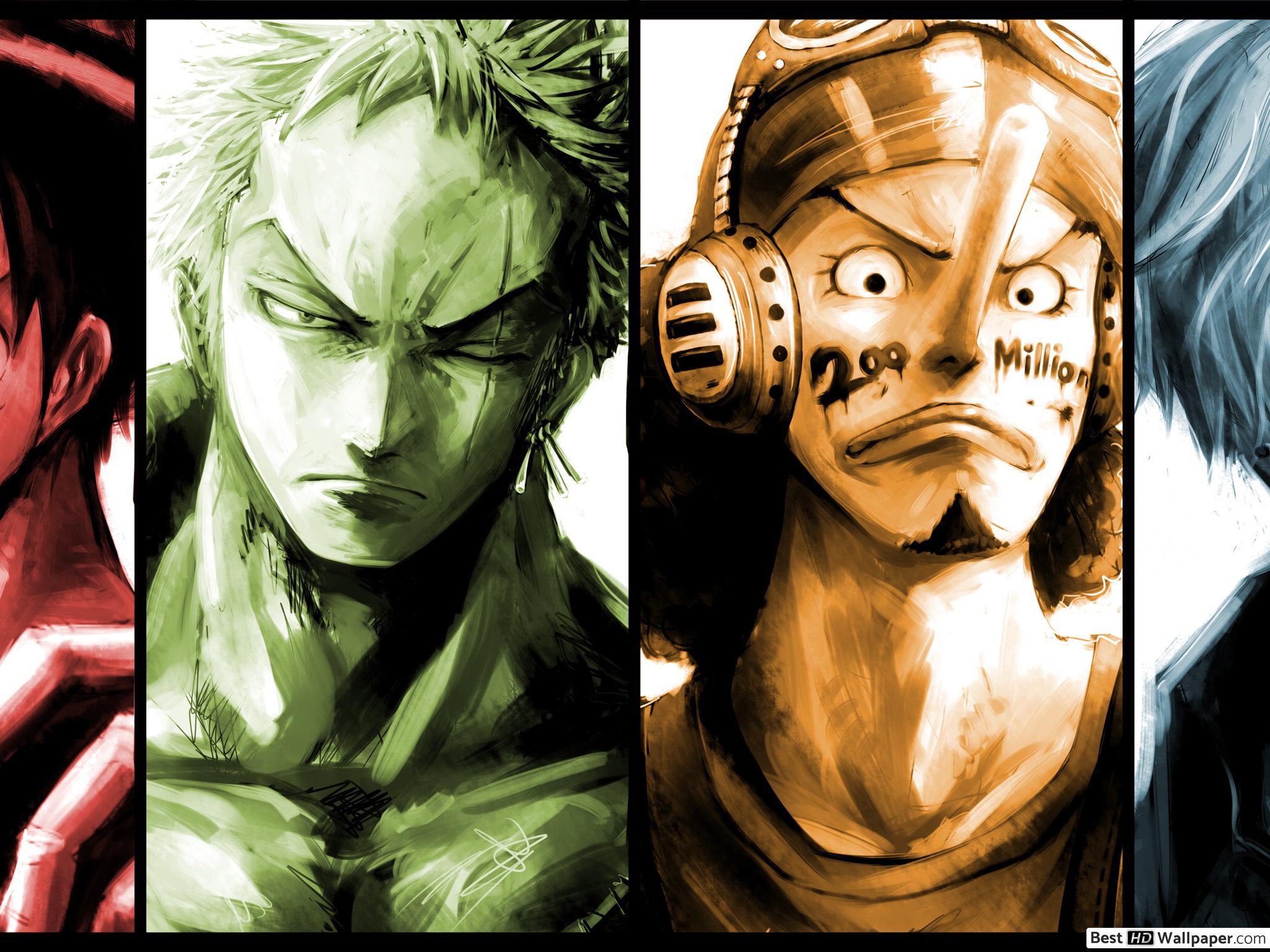One Piece D. Luffy, Zoro Roronoa, Usopp, Sanji Vinsmoke HD wallpaper download