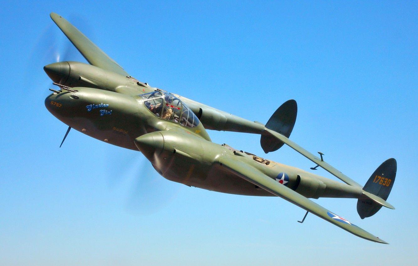 Wallpaper The Sky, The Plane, American, Lockheed P 38 Lightning, WW2