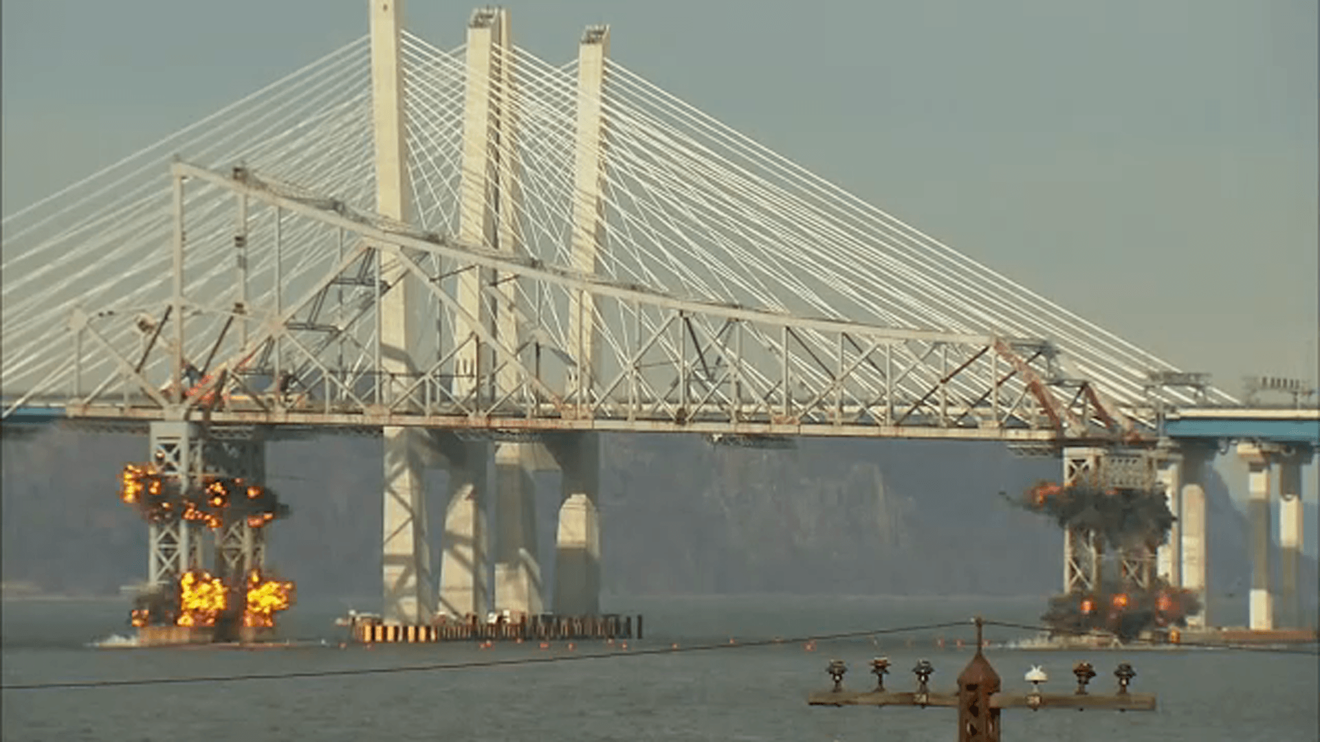 Old Tappan Zee Bridge comes down in controlled demolition