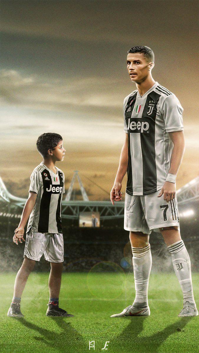 Juve Edits - #Ronaldo and Cristiano Jr. Mobile Wallpaper