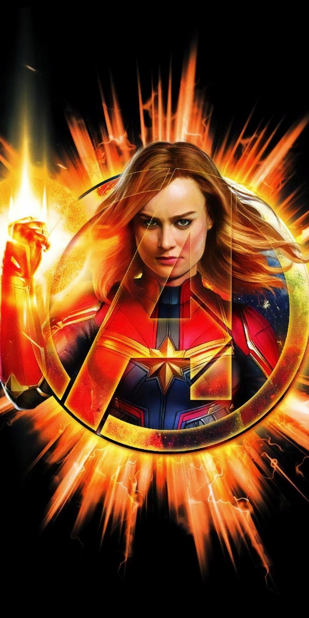 Download 1080x2160 wallpaper avengers: endgame, captain marvel