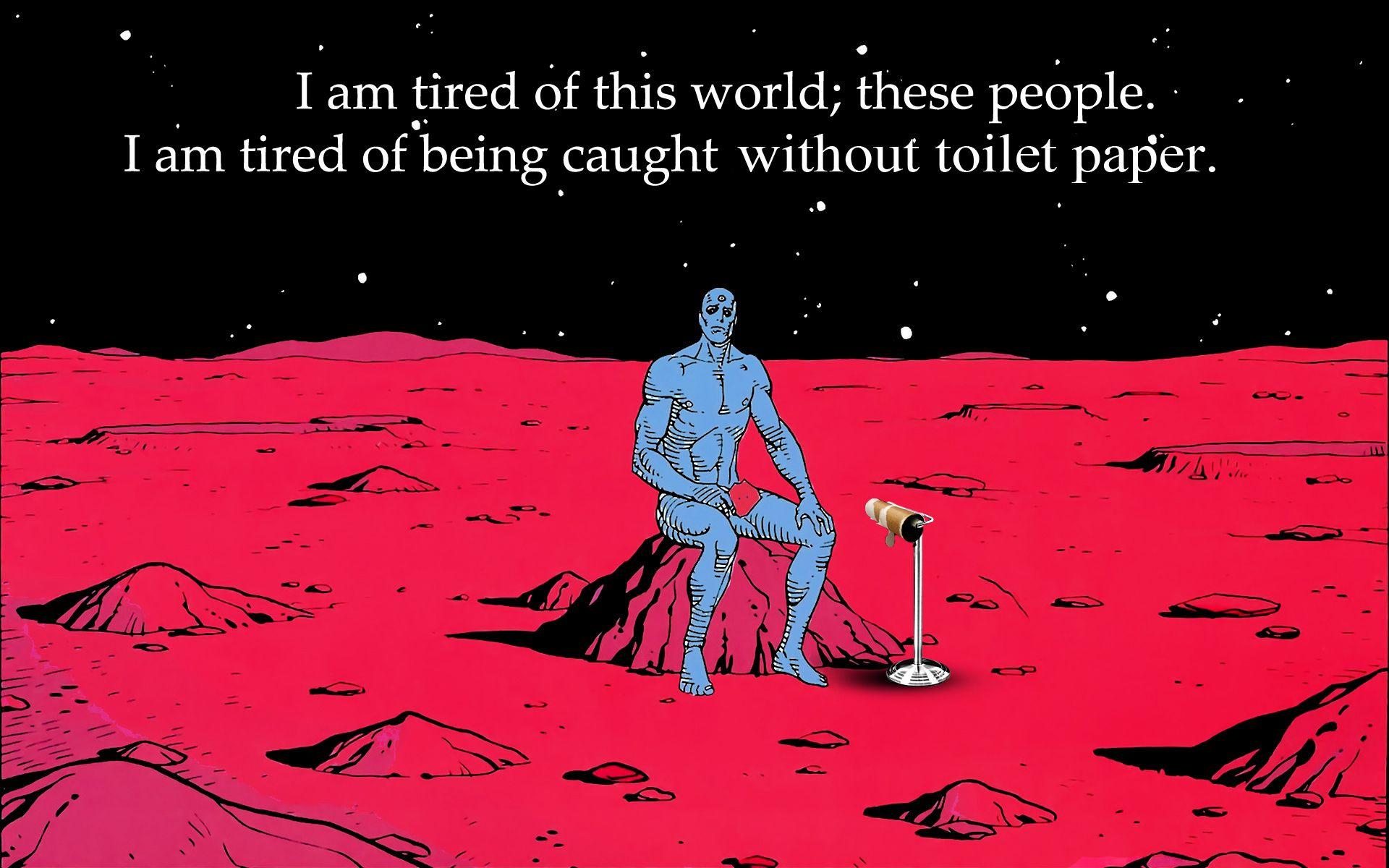 Watchmen Mars parody toilet paper Dr_ Manhattan wallpaper