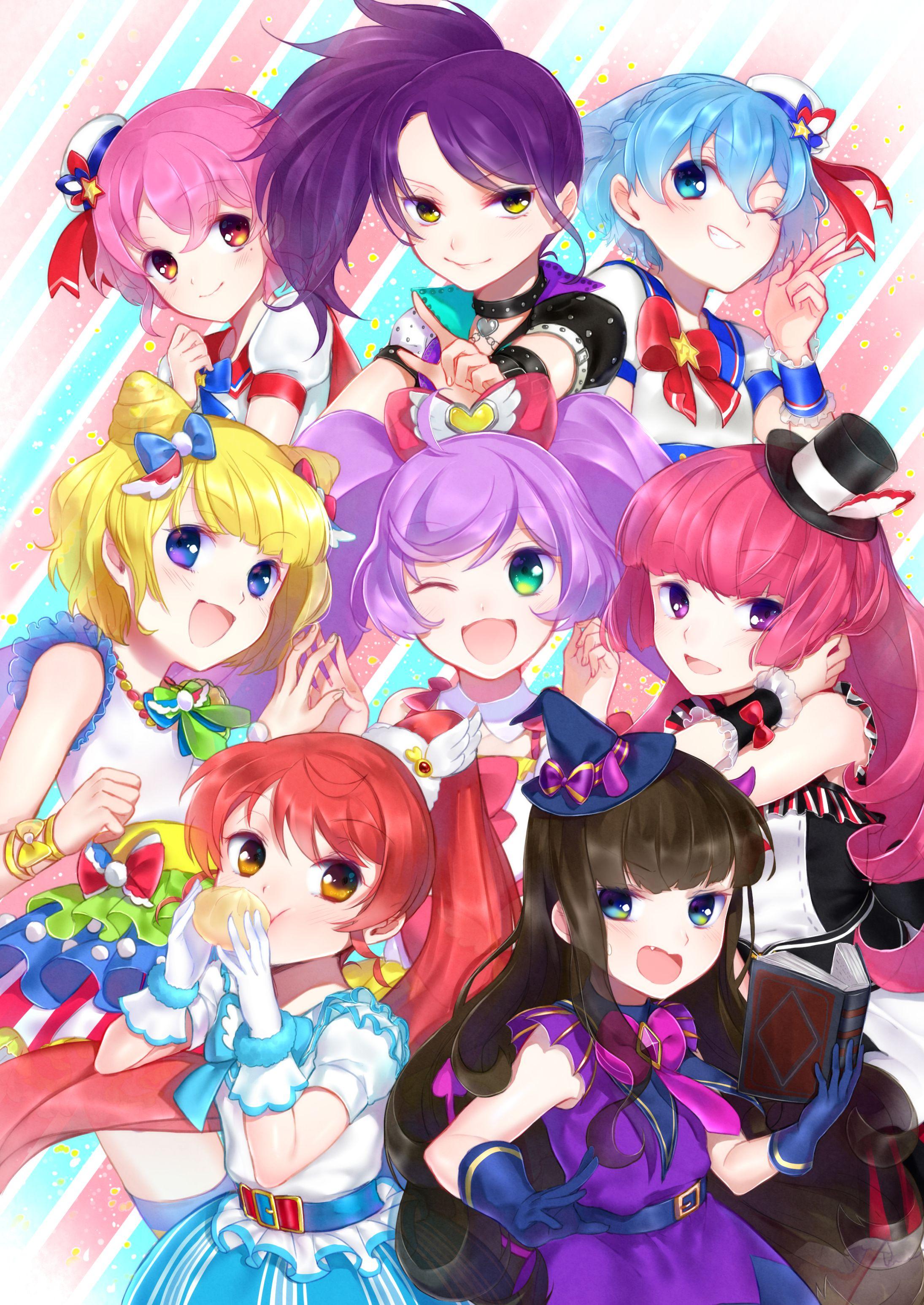 Wallpaper girls, anime, art, trio, pripara for mobile and desktop, section  сёнэн, resolution 2573x1166 - download