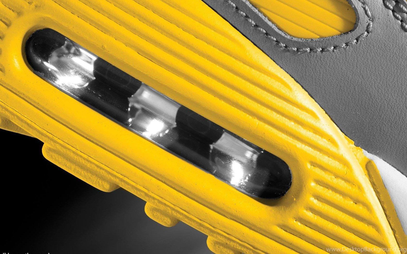 Wallpaper: Nike Air Max 90 Black Grey Varsity Maize Desktop Background