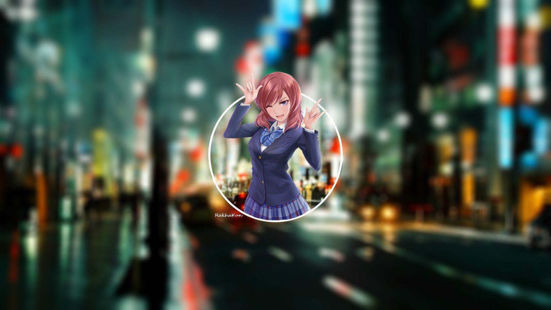 long hair anime anime girls nishikino maki love live city wallpaper