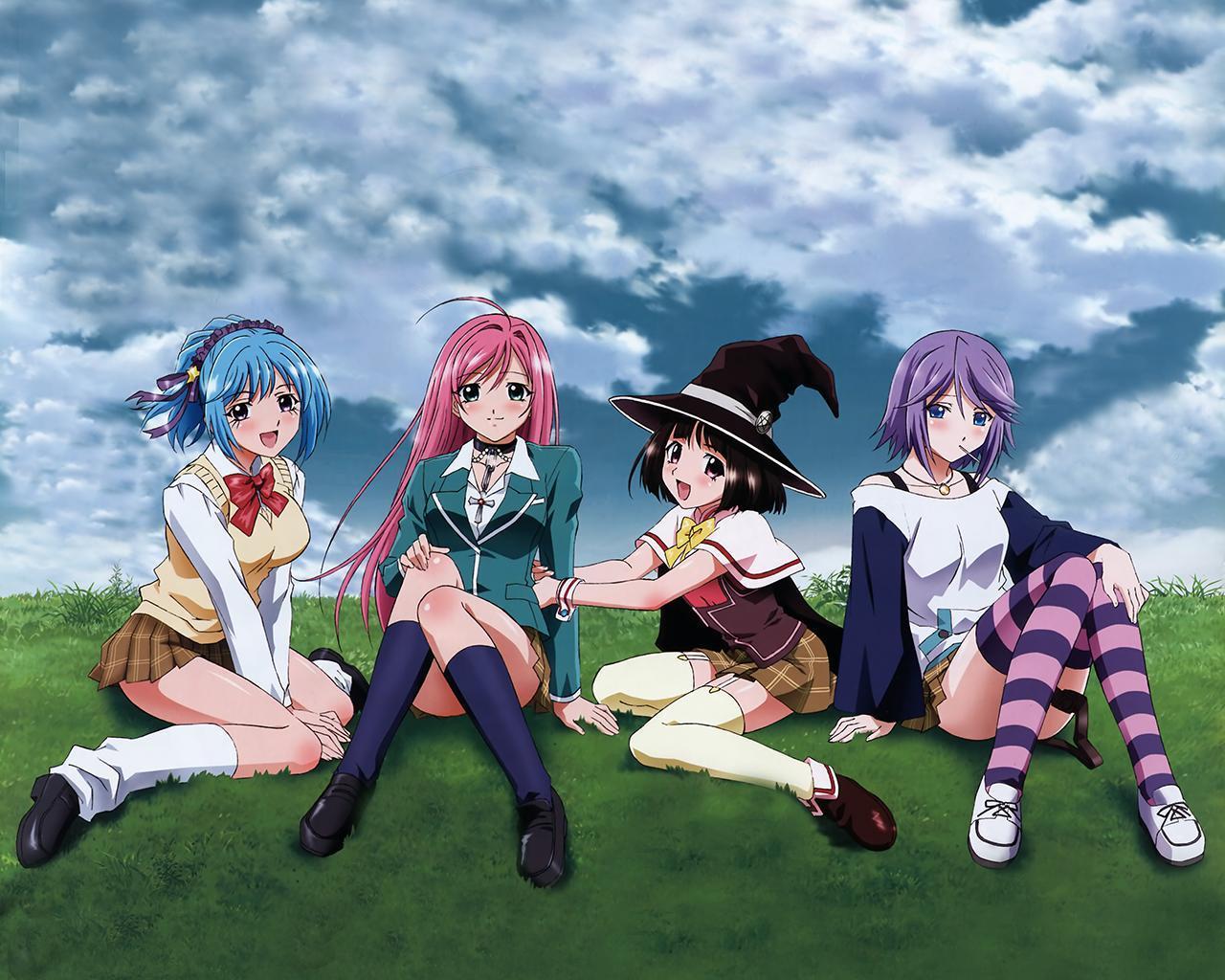 Rosario Vampire image On the grass HD wallpaper and background