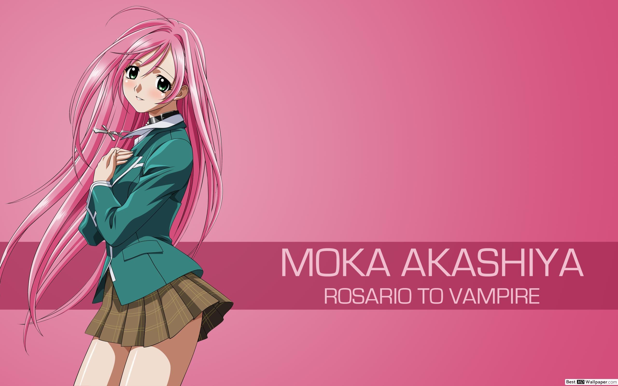 Moka akashiya, rosario + vampire HD wallpaper download