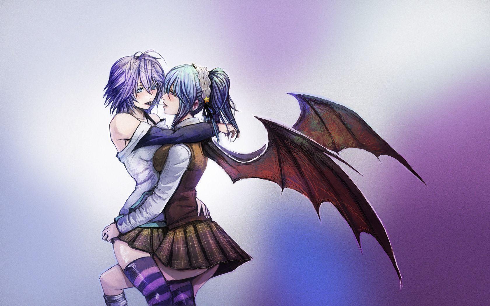 Wings, Rosario Vampire, Kurono Kurumu, Two, Shirayuki