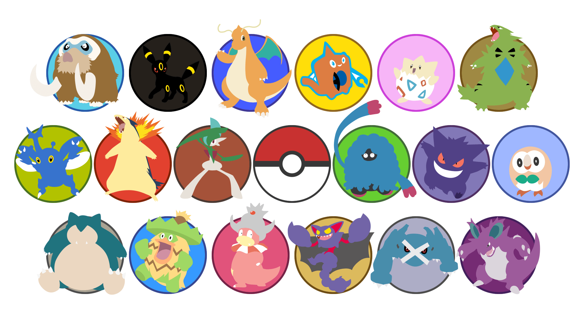 Pokemon Types Desktop Wallpaper (OC)