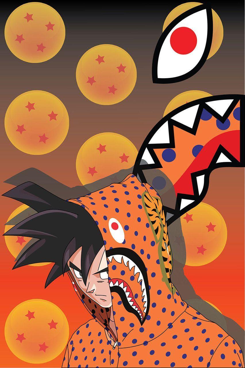 Similiar Goku BAPE Wallpaper Keywords. Seni, Kertas dinding, Sketsa