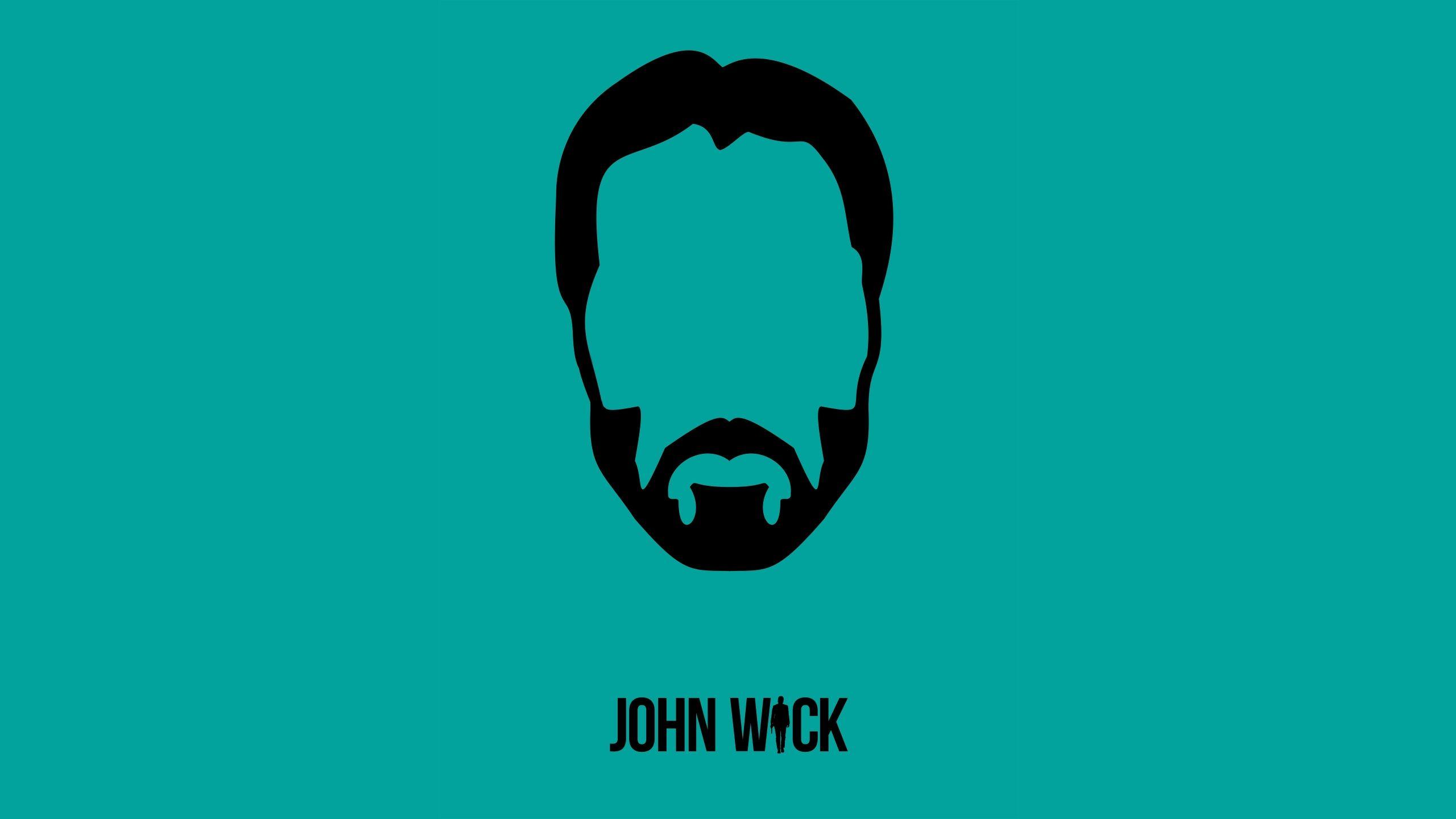 Download John Wick Minimalist Art on Blue Background