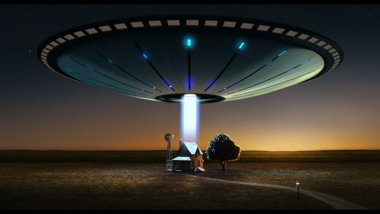 Sci fi ufo spaceship spacecreft humor farm landscapes buildings house aliens wallpaperx900