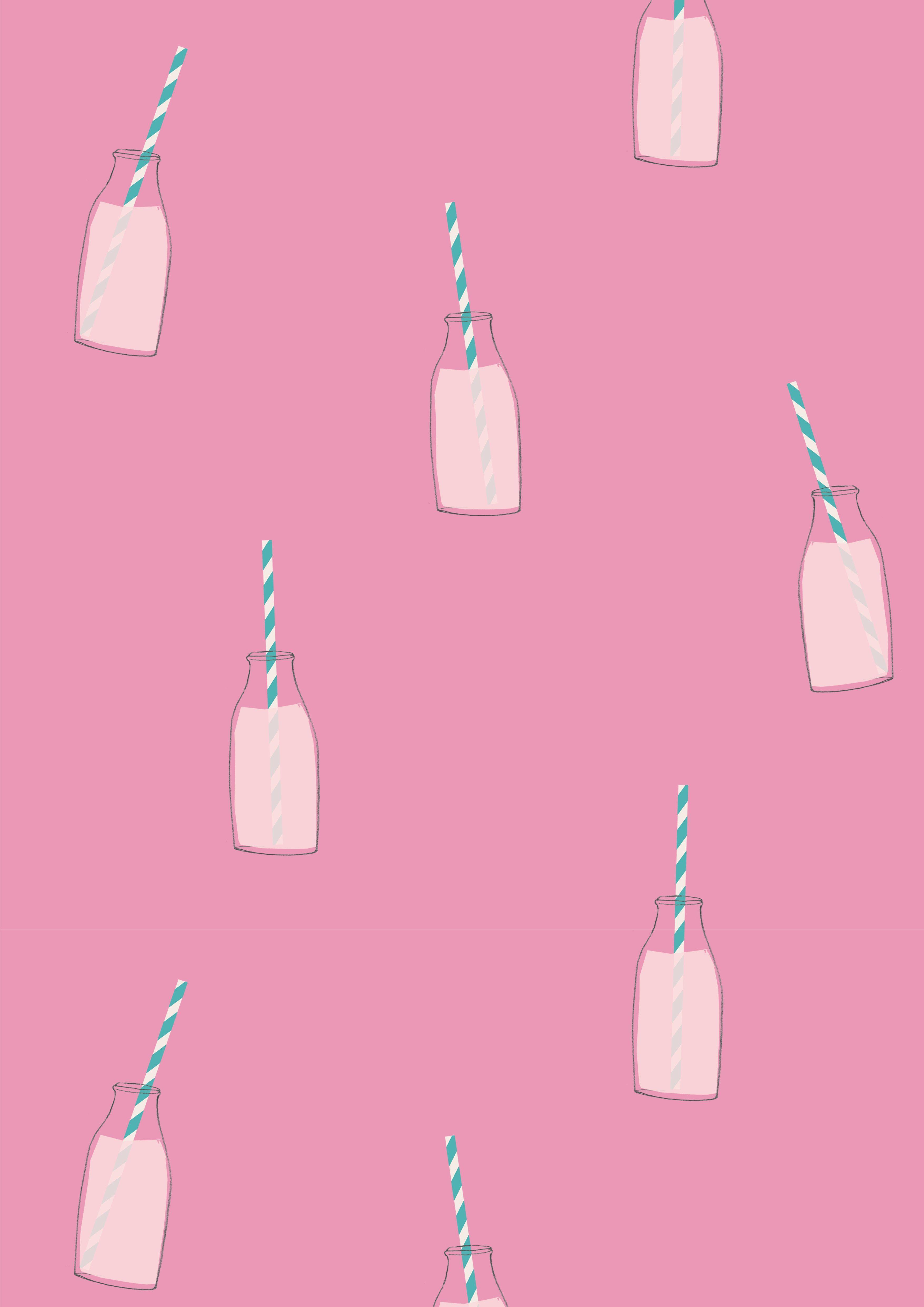 Milk bottle. Patterns & Textures. Illustration