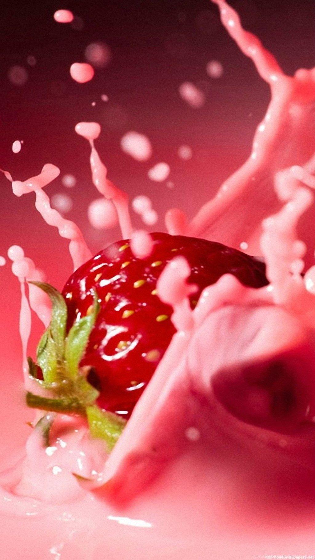 Strawberry Milk Fruit Abstract iPhone 6 Wallpaper HD And 1080P 6