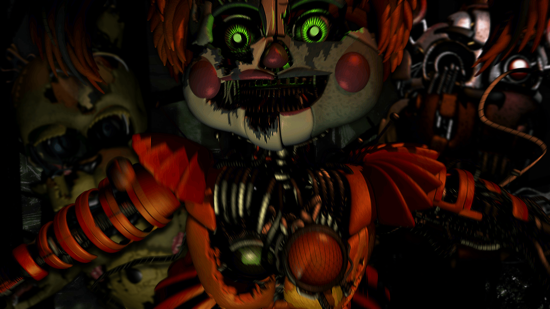 Made a simple FNaF 6 wallpaper from the animatronics' jumpscare
