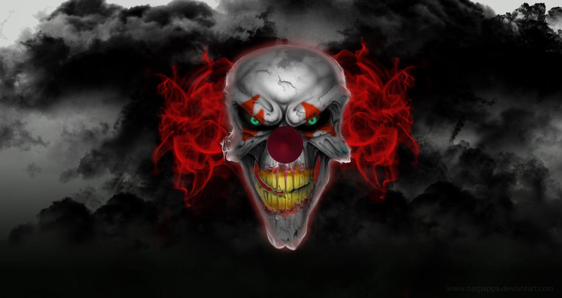 Scary Clown with Red Hair wallpaper from Clowns wallpaper. Evil