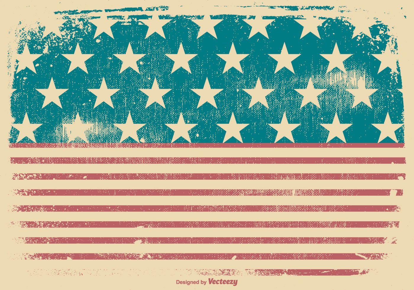 Grunge American Patriotic Background Free Vector Art