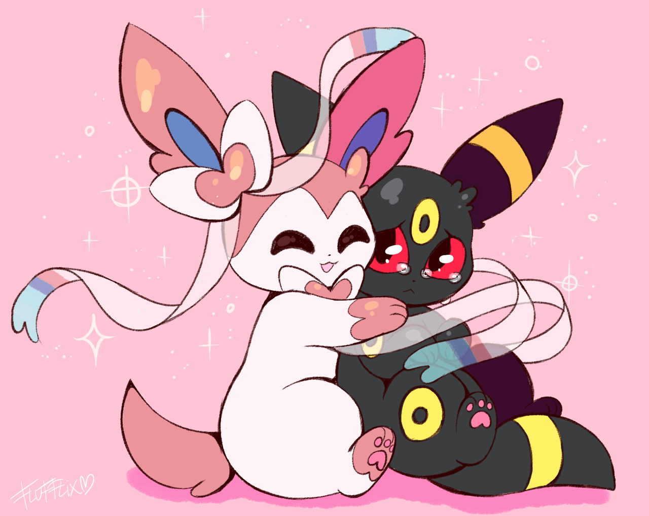 Sylveon x umbreon fanart