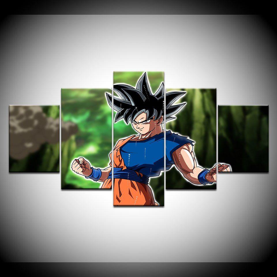 Dragon Ball Super Negro Goku 5 Piece HD Wallpaper Art Canvas Print