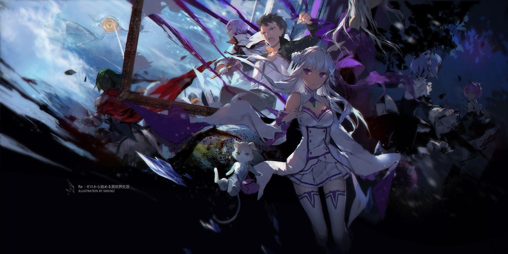 Wallpaper Re: Zero, Emilia, Natsuki Subaru, Ram, Rem, Pack