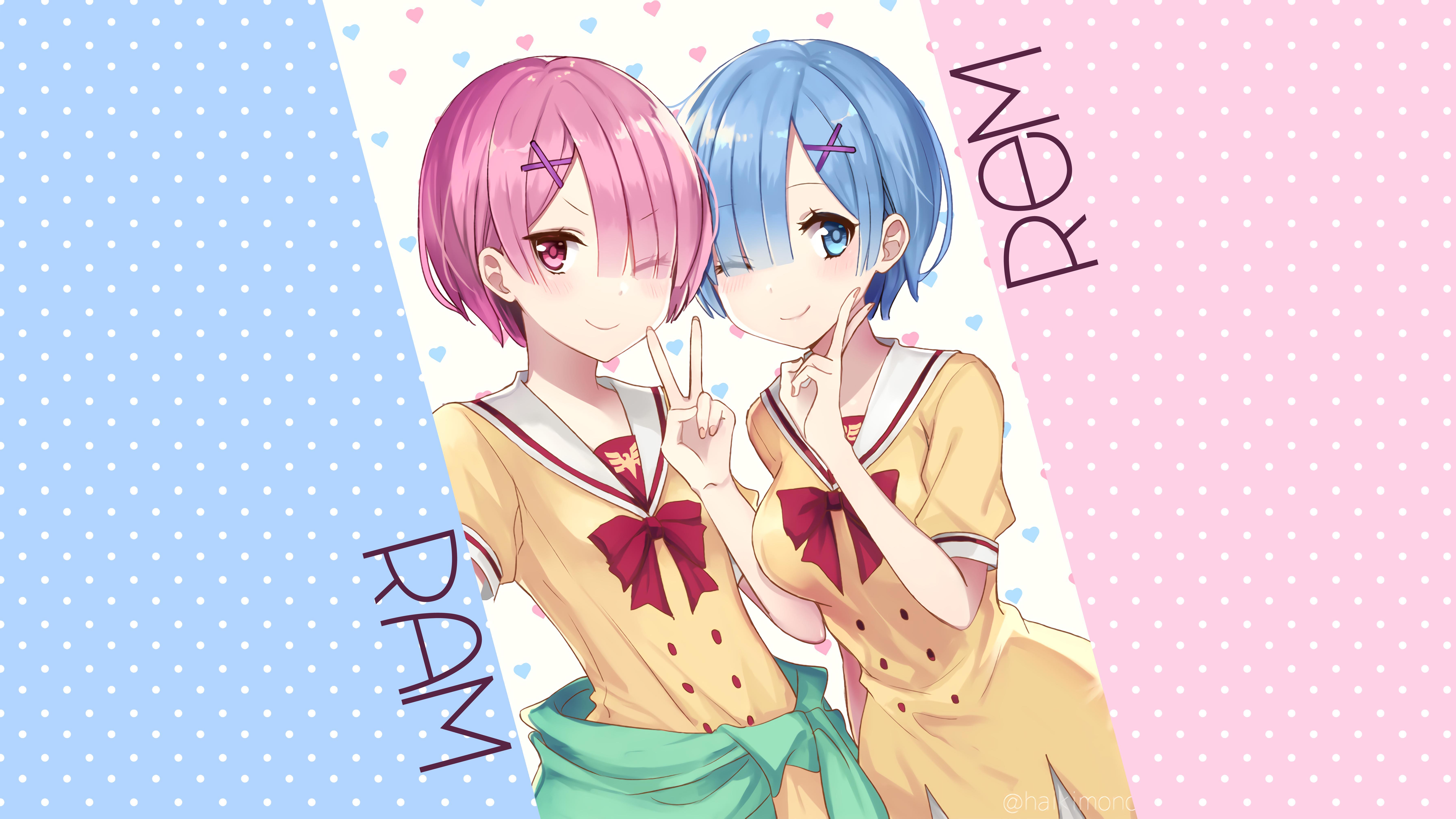 Simple Rem and Ram Wallpaper 1600x900 HD Wallpaper From