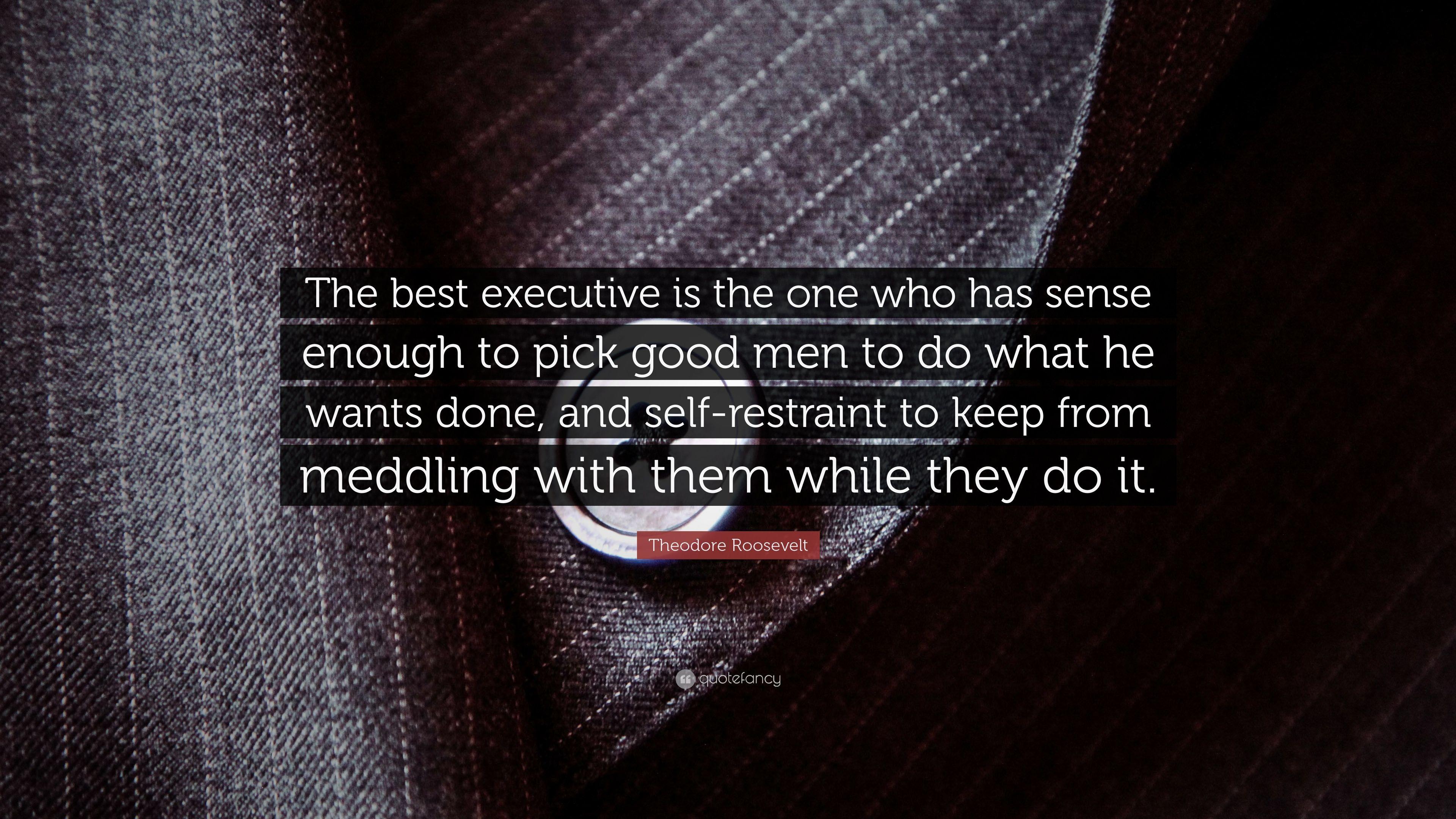 Theodore Roosevelt Quote: “The best executive is the one who has