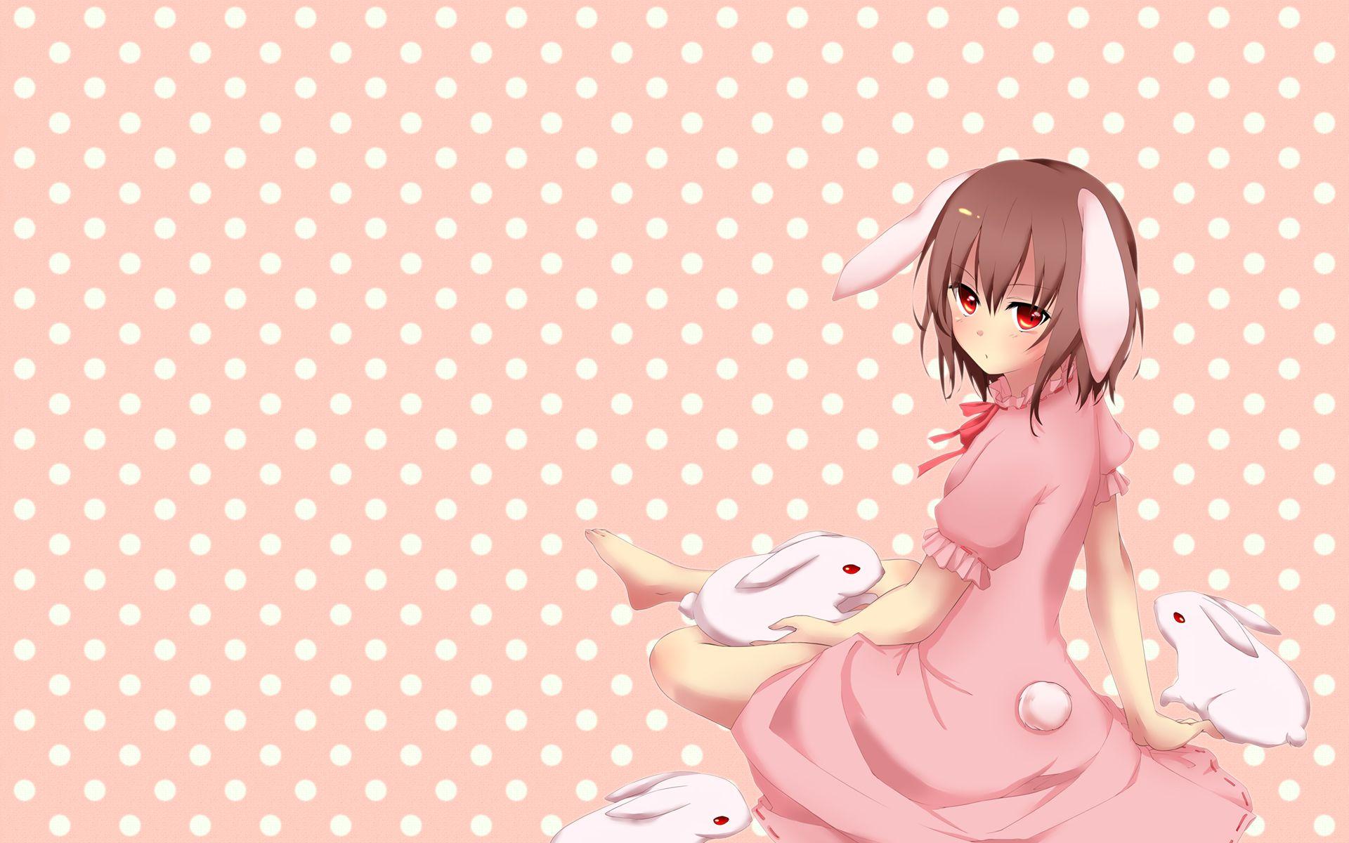Animal ears brown hair bunny bunnygirl dress inaba tewi kobayashi