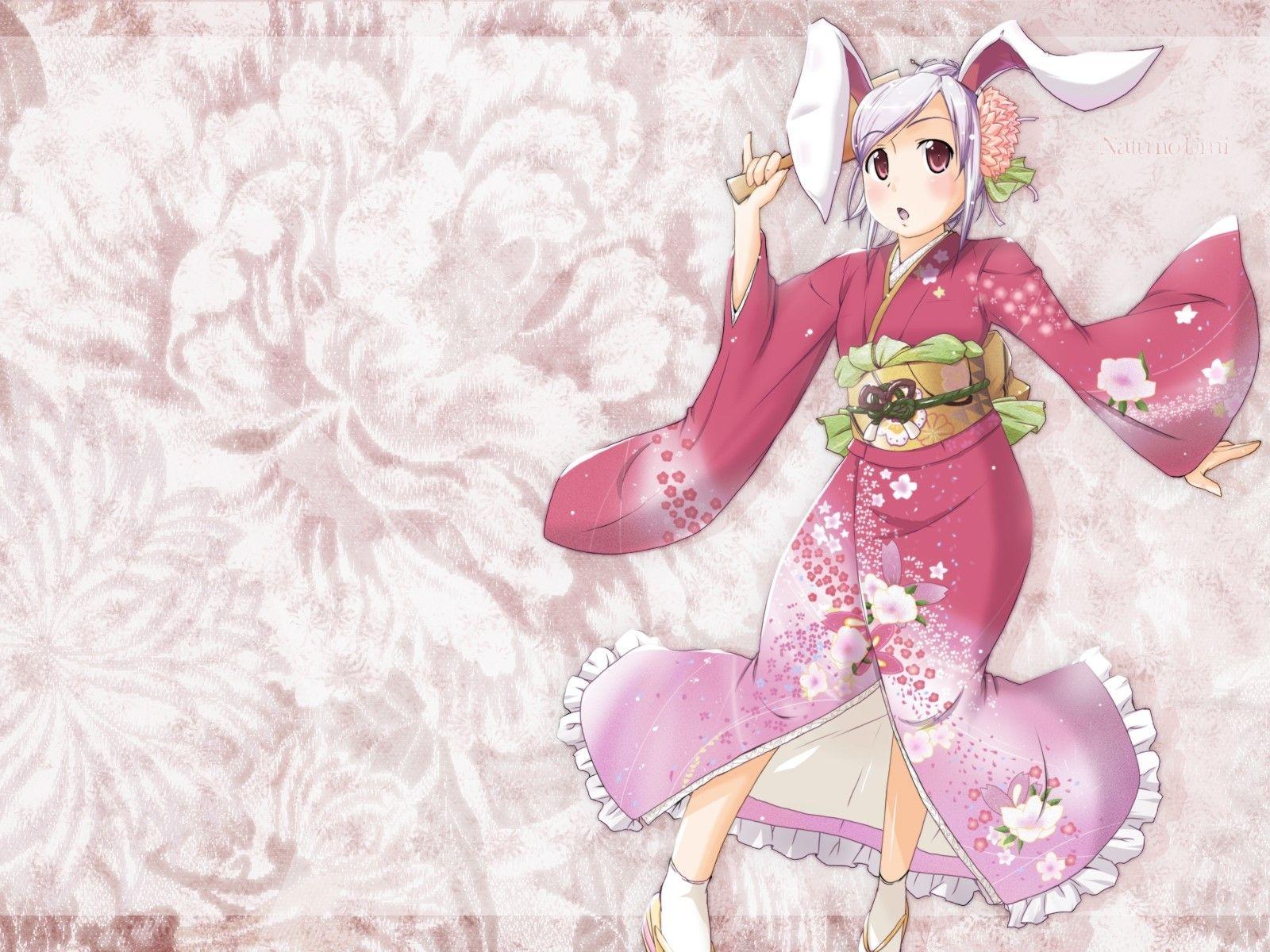 Reisen udongein inaba, Bunnygirl, Natsumi akira, Girl, Ears, Kimono