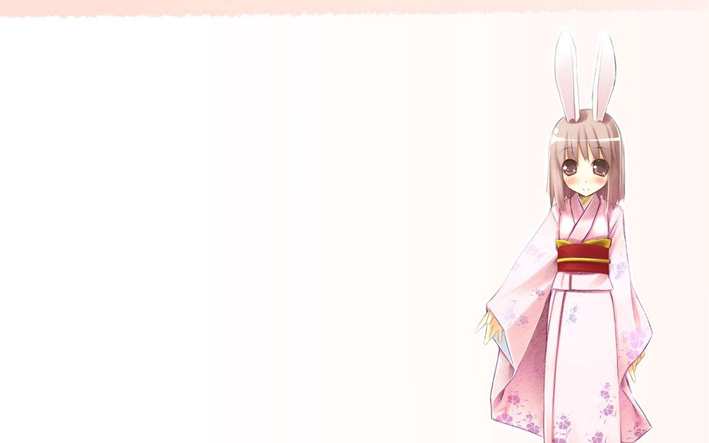 Download wallpaper 1440x900 bunnygirl, girl, kimono, ears widescreen